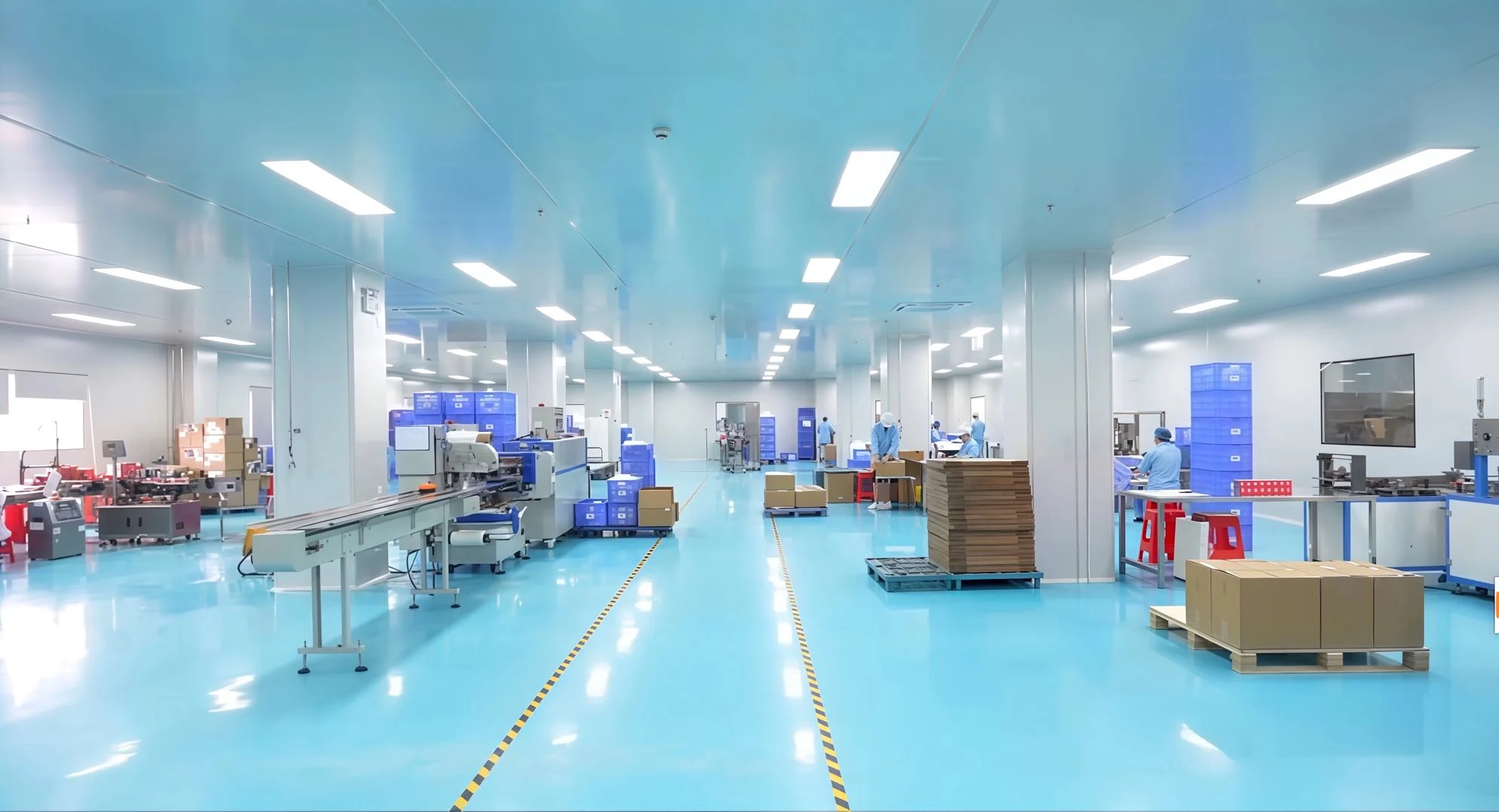 Wide factory workshop