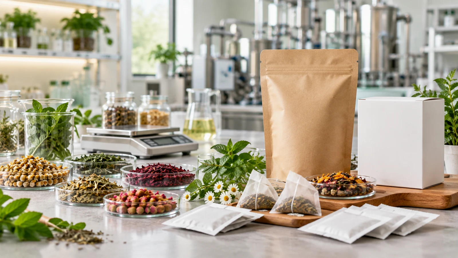 Private label herbal tea formulation and packaging
