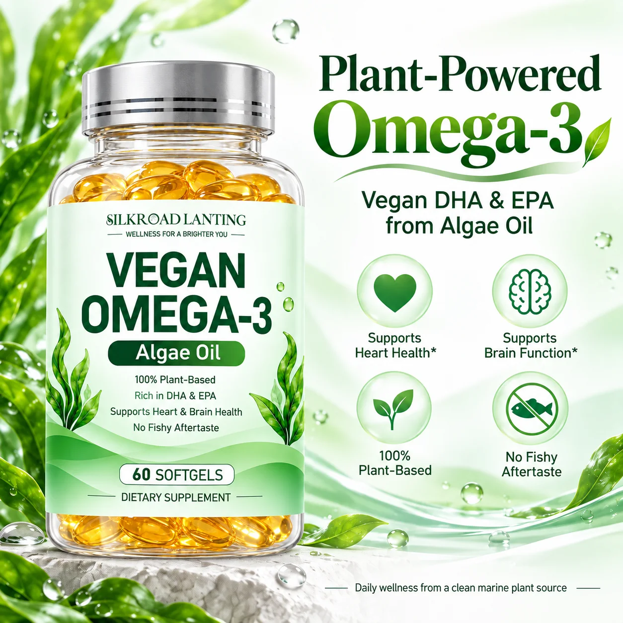 Vegan Omega-3 Algae Oil Softgels product image 2