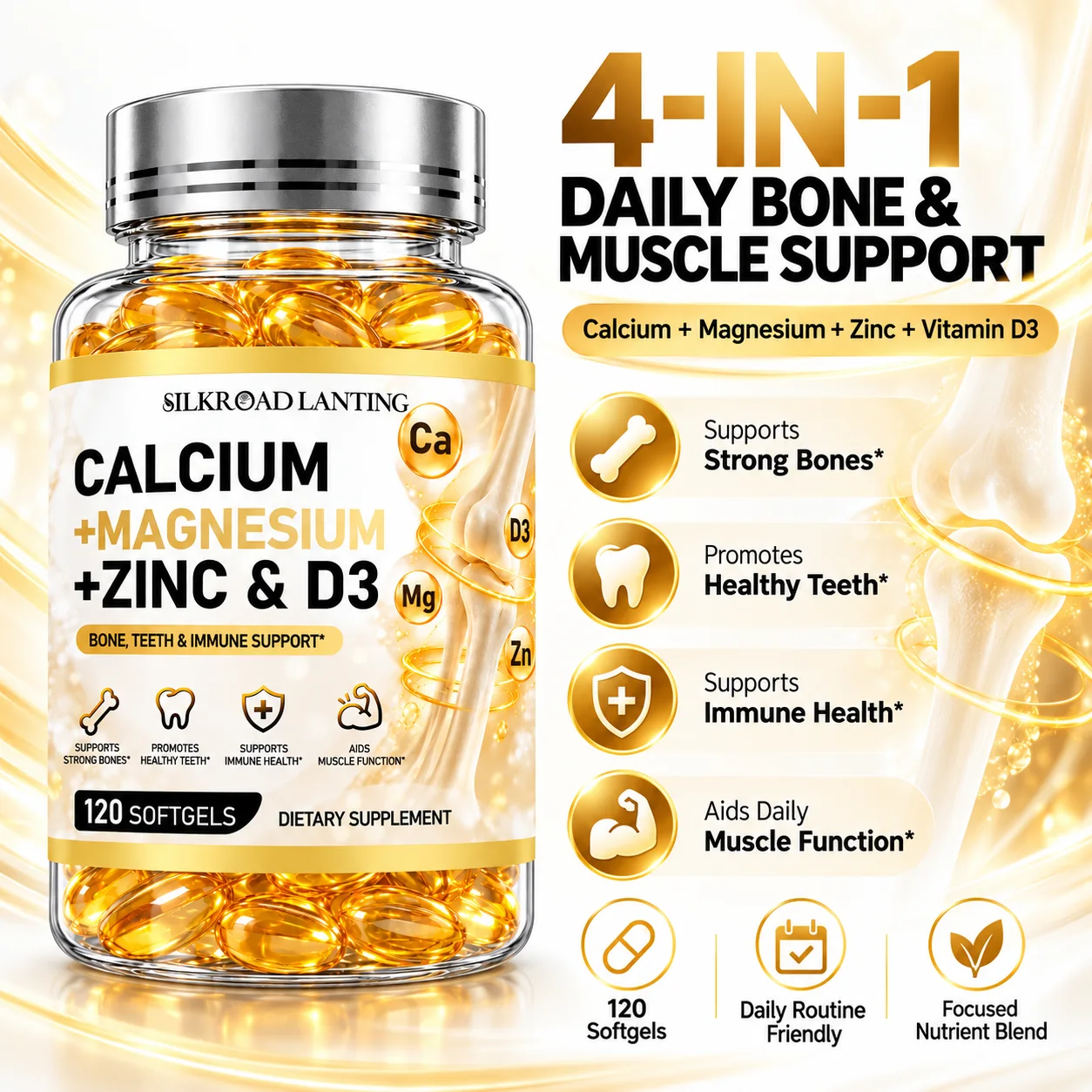 Calcium Magnesium Zinc & Vitamin D3 Softgels product image 2