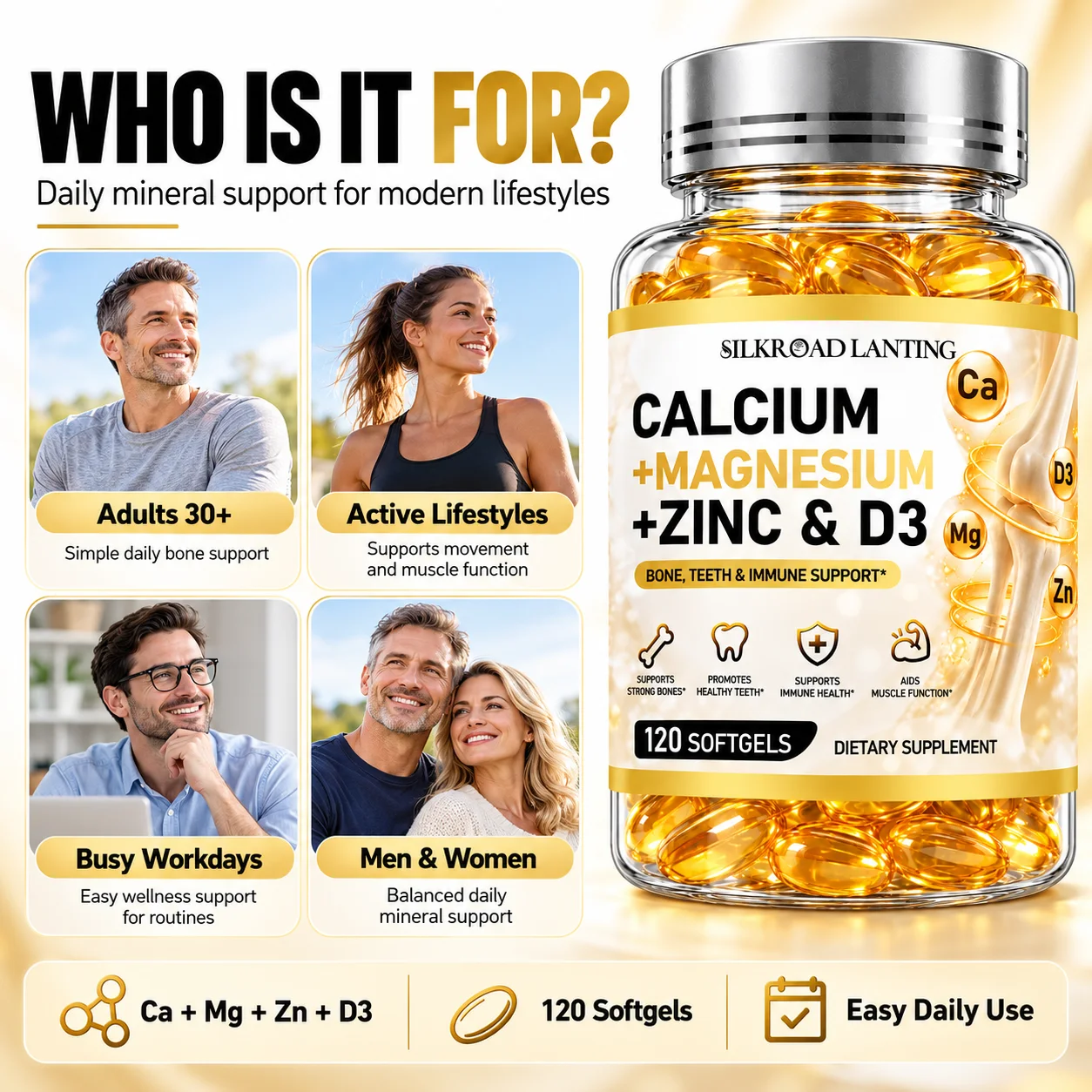 Calcium Magnesium Zinc & Vitamin D3 Softgels product image 3