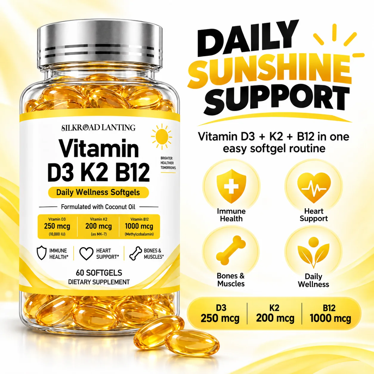 Vitamin D3 K2 B12 Softgels product image 2