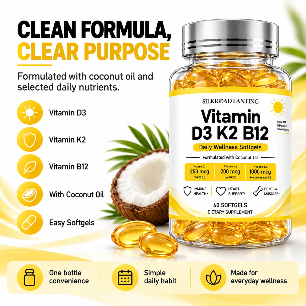 Vitamin D3 K2 B12 Softgels product image 4